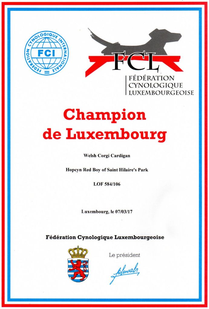de la Deesse Hera - Champion du LUXEMBOURG 
