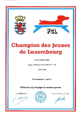 de la Deesse Hera - Champion Jeune du Luxembourg